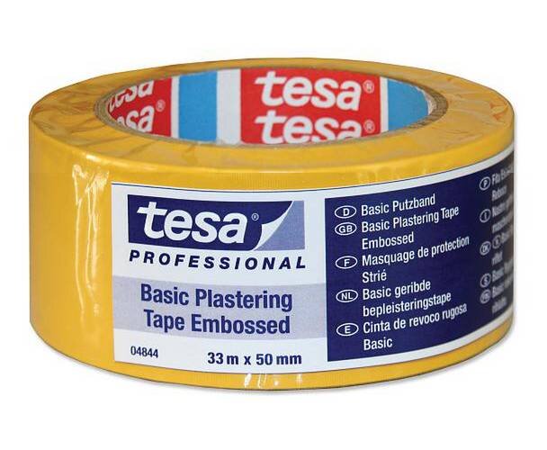 SKYDDSTEJP BYGGTEJP 4844 TESA GUL RÄFFLAD 50MMX33M