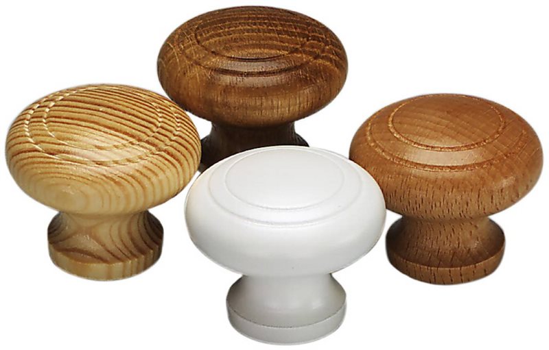 KNOPP RILLAN BESLAG DESIGN VIT DIAMETER 44MM