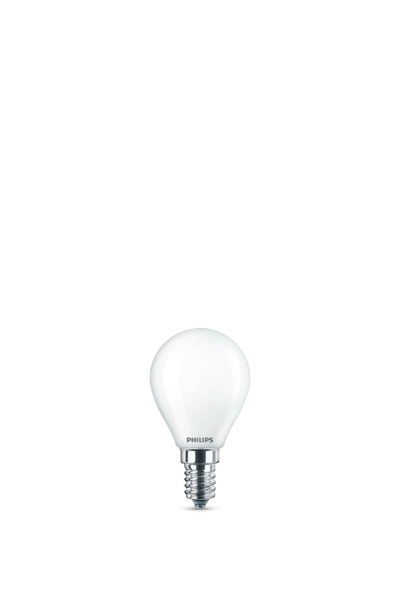 LEDLAMPA PHILIPS CLASSIC 40W KLOT E14 FROSTAD WGD90 P45 SRT4