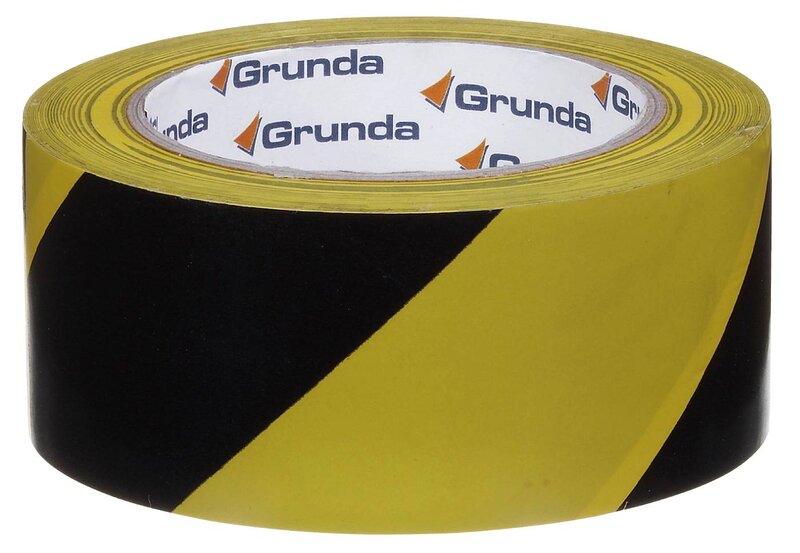 VARNINGSTEJP GRUNDA GULSVART 50MMX33M