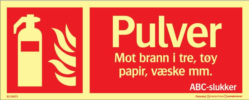 SKYLT 8226671 SUPERNOVA PULVERSLÄCKARE 250X100MM NO