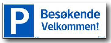 SKYLT 3580241 BESÖKENDE VELKOMMEN 297X105MM NO